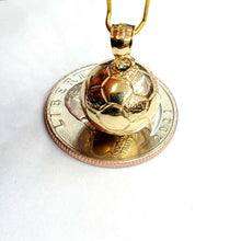 Load image into Gallery viewer, 14k yellow Gold 3D Soccer ball Pendant charm sport game fine jewelry gift 4g