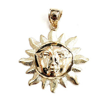 Load image into Gallery viewer, 14k yellow gold solid sun sol pendant charm astrology gift fine jewelry 3.7g