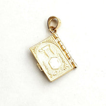 Load image into Gallery viewer, 14k yellow gold ten commandments book star of David Chay Jewish pendant 4.1g