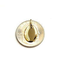 Load image into Gallery viewer, 14k Yellow Gold solid tiny oval name tag engravable Pendant charm shiny 1.5g