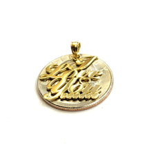 Load image into Gallery viewer, 14k yellow Gold I Love You word Pendant charm gift fine jewelry for her 1.6g