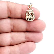 Load image into Gallery viewer, 14k yellow Gold USN Pendant United States Navy military anchor fine jewelry 2.5g