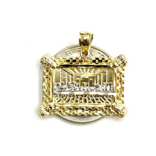 Load image into Gallery viewer, 14k two tone gold last supper pendant charm diamond cut fine gift jewelry 3.1g