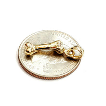 Load image into Gallery viewer, 14k yellow Gold solid dog bone 3D Pendant charm fine jewelry gift unisex 1.9g