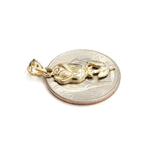 Load image into Gallery viewer, New 14k yellow solid Gold rose flower Pendant charm gift fine jewelry 1.6g