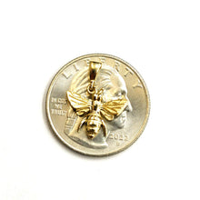 Load image into Gallery viewer, New 14k yellow Gold Tiny solid honey bee Pendant charm gift fine jewelry 1g
