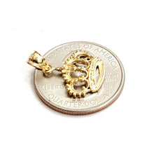 Load image into Gallery viewer, New 14k yellow Gold Tiny Queen Crown Tiara Pendant charm gift fine jewelry 1.4g