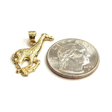 Load image into Gallery viewer, 14k yellow solid Gold Giraffe full body animal Pendant charm fine jewelry 1.7g