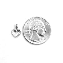 Load image into Gallery viewer, 14k White Gold Tiny shiny Heart pendant charm fine gift jewelry for women 0.5g