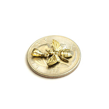 Load image into Gallery viewer, New 14k yellow Gold Tiny solid honey bee Pendant charm gift fine jewelry 1g