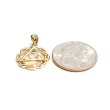 Load image into Gallery viewer, New 14k yellow Gold sobriety symbol recovery medal circle triangle Pendant 2.8g