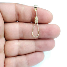 Load image into Gallery viewer, New 14k yellow Gold Noose rope 3D Pendant charm fine jewelry gift unisex 1.4g
