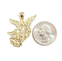 Load image into Gallery viewer, 14k two tone gold saint Michael pendant charm fine religious gift jewelry 3g