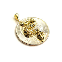 Load image into Gallery viewer, 14k yellow gold Rattle snake reptile Pendant charm diamond cut fine jewelry 1.7g