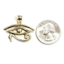 Load image into Gallery viewer, 10k yellow Gold Egyptian eye of Horus protection Pendant fine gift jewelry 2.6g
