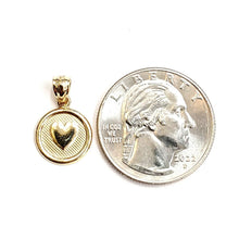 Load image into Gallery viewer, 14k yellow Gold tiny round seven wishes Love Pendant charm fine jewelry 1.2g