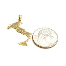 Load image into Gallery viewer, 14k yellow gold ITALIA ITALY outline map pendant charm gift fine jewelry 1.5g