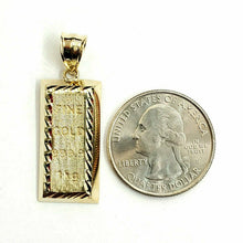 Load image into Gallery viewer, 10k Yellow Gold 999.9 fine gold bar brick bar Pendant charm diamond cut 2.4g