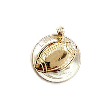 Load image into Gallery viewer, New 14k yellow Gold football ball Pendant charm fine sport jewelry unisex 3g