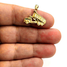 Load image into Gallery viewer, 14k yellow Gold Dump truck car trucking Pendant charm gift fine jewelry 2.3g