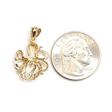 Load image into Gallery viewer, New 14k yellow Gold solid octopus Pendant charm gift fine jewelry unisex 2.1g