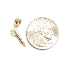 Load image into Gallery viewer, 14k yellow Gold solid 3D lawn Dart Pendant charm dartist gift fine jewelry 0.9g