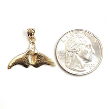 Load image into Gallery viewer, New 14k yellow Gold whale tail ocean Pendant charm fine jewelry gift unisex 1.5g