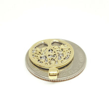 Load image into Gallery viewer, 14k two tone gold round tree of life lucky pendant charm fine gift for her 2g