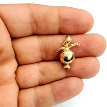 Load image into Gallery viewer, 14k yellow gold 3D pomegranate Granada fruit anar pendant fine jewelry 5.1g
