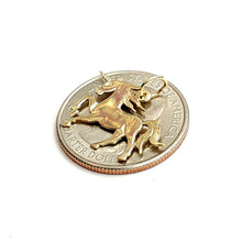 Load image into Gallery viewer, New 14k yellow gold unicorn full body pendant charm shiny gift fine jewelry 1g