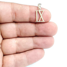 Load image into Gallery viewer, New 14KT Yellow Gold Solid Roman number 9 Pendant charm gift Fine Jewelry 1.2g