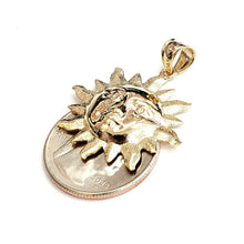 Load image into Gallery viewer, 14k yellow gold solid sun sol pendant charm astrology gift fine jewelry 3.7g