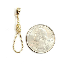 Load image into Gallery viewer, New 14k yellow Gold Noose rope 3D Pendant charm fine jewelry gift unisex 1.4g
