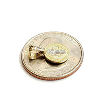 Load image into Gallery viewer, 14k gold tiny two tone round saint Benedict San Benito pendant 0.39" 0.9g