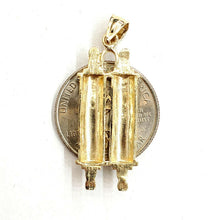 Load image into Gallery viewer, 14k yellow gold tablets of law star of David Jewish Israel torah pendant 4.5g