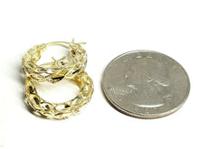 Load image into Gallery viewer, 10K yellow Gold 0.72" 3.5mm Turkish hoop Earrings Round fine jewelry 1.8g