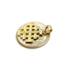 Load image into Gallery viewer, 14k Yellow gold Jerusalem Cross medal pendant charm religious fine jewelry 1.3g
