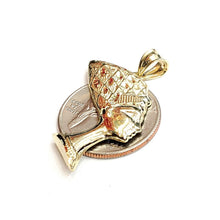 Load image into Gallery viewer, 10k yellow solid Gold Egyptian queen Nefertiti head Pendant fine jewelry 2.7g