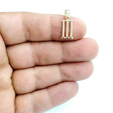Load image into Gallery viewer, New 14KT Yellow Gold Solid Roman number 3 Pendant charm gift Fine Jewelry 1.3g