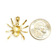 Load image into Gallery viewer, New 14k yellow Gold solid Spider Pendant charm spooky gift fine jewelry 2.9g