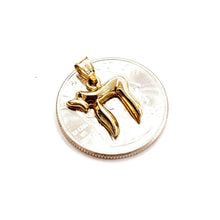 Load image into Gallery viewer, 14k yellow gold tiny chai Hay Jewish kabbalah pendant charm fine jewelry 1.3g