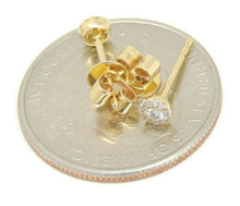 Load image into Gallery viewer, New 14k yellow Gold 0.13Ct Round Diamonds stud Earrings gift Push Back Fastening