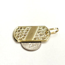 Load image into Gallery viewer, 10k yellow Gold solid men's nugget dog tag Pendant charm fine gift jewelry 8.4g