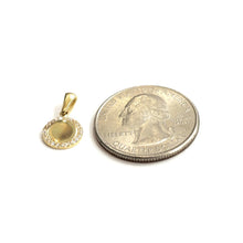 Load image into Gallery viewer, 14k yellow Gold Tiny shiny Round pendant charm Cubic Zirconia Gift jewelry 0.7g