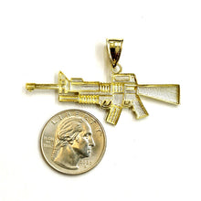 Load image into Gallery viewer, 10k yellow Gold AR15 AR-15 machine gun rifle army Pendant fine jewelry 3.6g