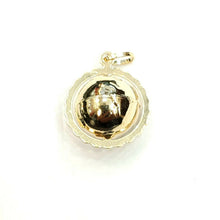 Load image into Gallery viewer, 14k yellow gold 3D SPINNING round globe planet earth world map pendant 0.75" 2.9g