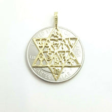 Load image into Gallery viewer, 14k yellow gold star of David 12 tribes of Israel pendant religious gift 1.2g