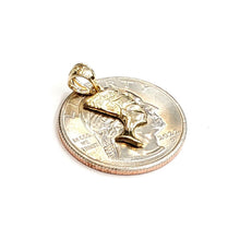 Load image into Gallery viewer, New 14k yellow Gold Tiny Egyptian Nefertiti head queen Pendant fine jewelry 1.2g