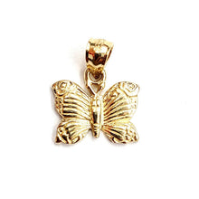Load image into Gallery viewer, New 14k yellow Gold solid butterfly Pendant charm gift fine jewelry 1.4g