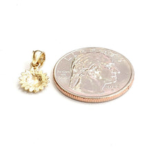 Load image into Gallery viewer, New 14k yellow Gold solid tiny sunflower girasol Pendant charm fine jewelry 0.7g